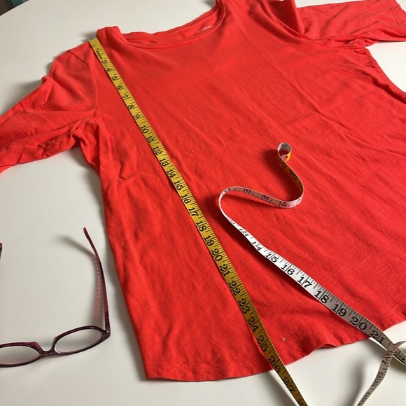 Eileen Fisher Dark Orange Half Sleeves top with flattering seam in back- Large - Picture 8 of 10